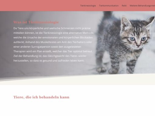 Website Praxis für Tierkinesiologie Irina Lorez